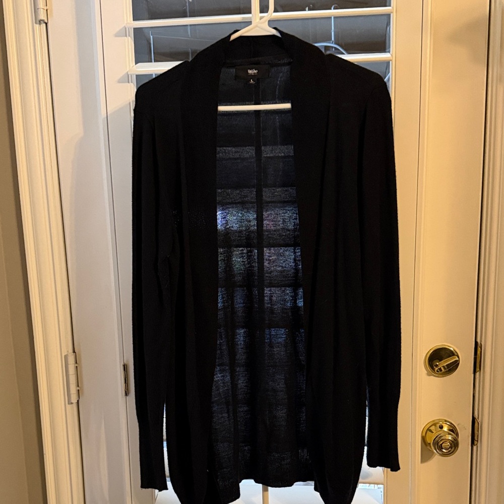 Massimo Black Open Front Cardigan